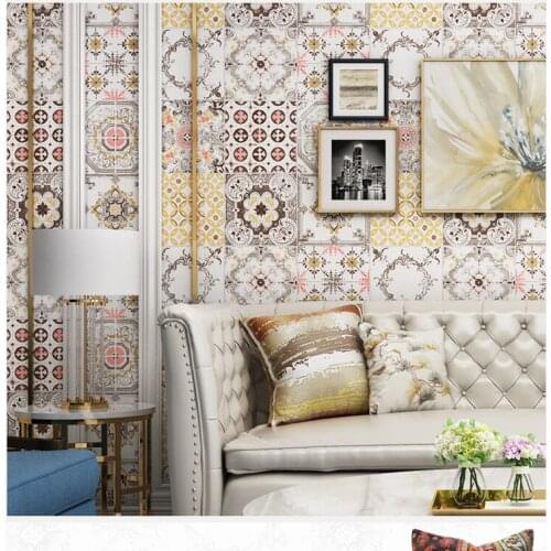 Retro Bohemian Ethos Non-woven Wallpapers Roll for Living Bedding Room Hotel Wall Paper Wall Papel De Parede 10MX53CM
