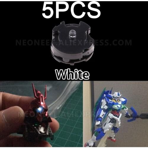 5PCS White Gundam Model LED Lights Unit High Quality Version Assembled 1/100 MG Gundam Model Robot