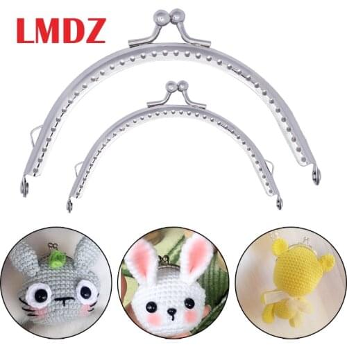 LMDZ 1Pcs Metal Frame Kiss Clasp Arch For Clutch Coin Purse Handbag Silver Tone Purse Bag Metal Arch Frame Kiss Clasp Lock