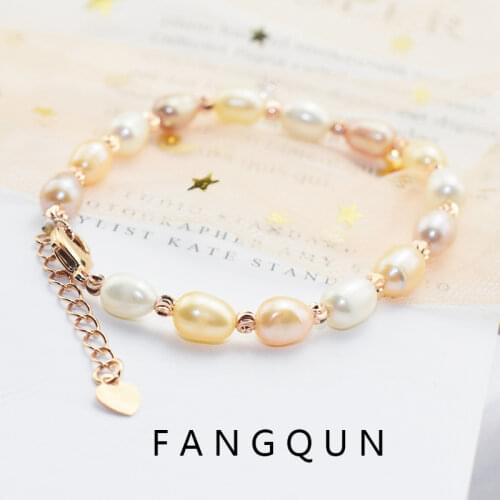New Natural Freshwater Pearl Bracelet For Woman Baroque Pearl Korea Fashion Adjustable Bracelet Girl Birthday Jewelry