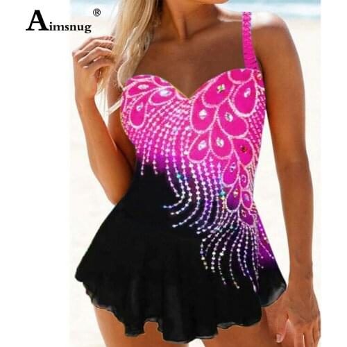 Plus Size 5xl Women Patchwok Two Pieces Swimsuit Fashion 2021 Bohemian 3D Print Bathing Suit Large Size Female Tankini Shirt Set