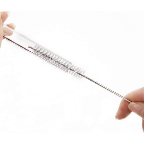 1/5/10PCS Stainless Soft Hair Suction Glass Tube Cleaner Brushes Tools Fish Tank Straw Bottle Cleaning Brush