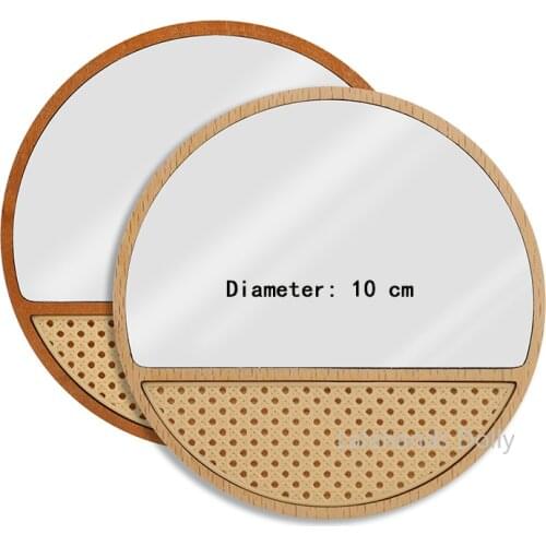 1:6 Dollhouse 8x5cm Miniature Solid Wood Mirror Model for Ob11 Dollhouse Bathroom Bedroom Furniture Accessories