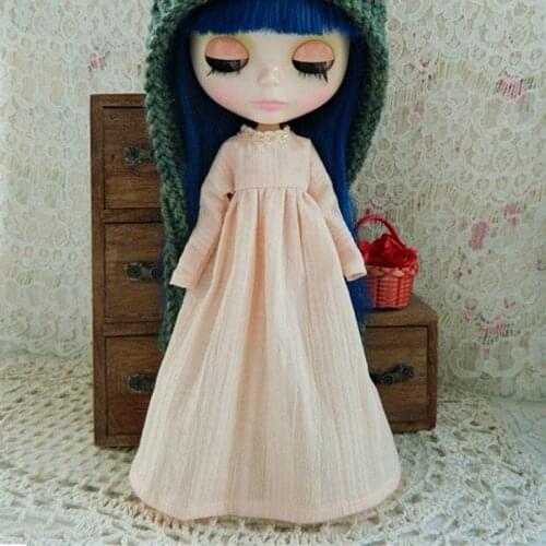 1Pcs Handmade Mori Girl Long Dress for Blyth, Licca, Azone Doll Clothes Accessories