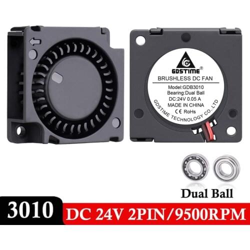 1PCS Gdstime DC 24V 2Pin 30x10mm 3010 Ball Bearing Radiator Turbo Blower Fan 3cm 30mm Centrifugal Exhaust Case Cooling Snail Fan