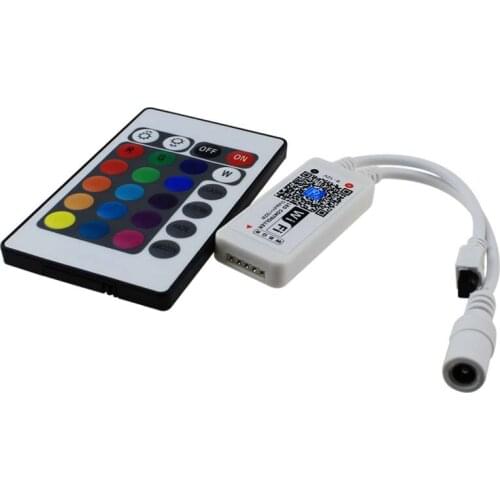 16million colors magic mini Wifi LED Controller for rgbw led strip smartphone control with 24key remote DC 9-12V