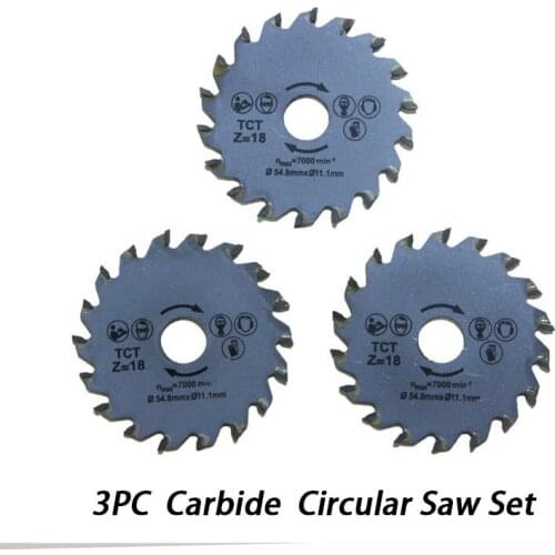 FOXBC 3PCS 54.8mm Carbide Circular Saw Blades Wood Metal Cutting for Rotary Tool