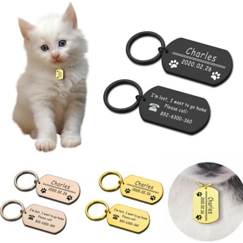 Pet DOG ID Tag for Puppy and Cat Kitten FREE ENGRAVING Dogs Collar Accessories Dog Tag Customized Pet Identity Card Pet Supplies