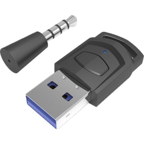 Wireless Bluetooth-compatible Transmitter with 3.5mm Microphone Audio Adapter Headset Receiver for PS5 PS4 PC X6HB