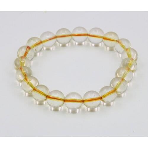 10mm Round Natural Yellow Crystal Jades Bracelet Jaspers Chalcedony Stone Women Girl Gifts DIY Hand Made Jewelry Making Design