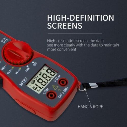 MT87 LCD Digital Clamp Meter Multimeter AC/DC Ammeter Voltmeter Resistance Test D0AC