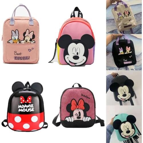 Disney Mickey Mouse Bacpack Cartoon Childrens Bag Anime Minnie Pattern Backpack Fashion School Bags Kids Small Travel Bag Gifts