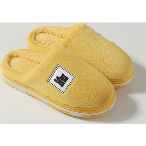 Home Bottom Cotton Slippers Women Winter Non-slip Warmth and Cute Indoor Cotton Slippers Ladies Home Explosive Shoes