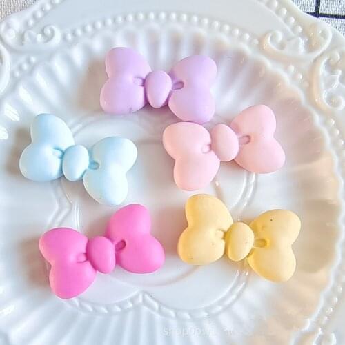 35mm*21mm 6PCS Bow Tie Resin Jewelry Accessories Patch Diy Mobile Phone Case Material