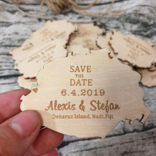 Country Map Save the Date Magnet, Custom Engraved Save the Date, Wood Save the Date, Rustic Save the Date, Wedding Favors