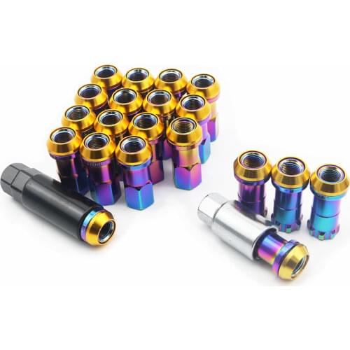 Wheel Nut 20PCS Racing Car Modification R40 Tire Nut M12x1.25 M12x1.5 Chrome Titanium Coating Anti Theft Lug Nuts Lock Set