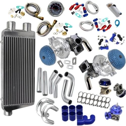 TWIN TURBO KIT CHROME INTERCOOLER + 3" PIPING