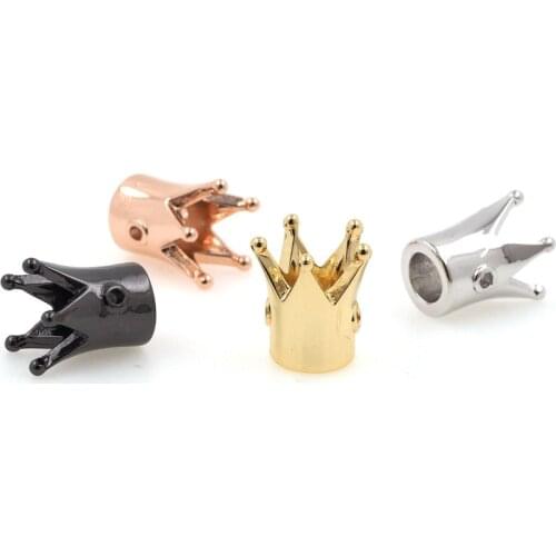 Brass King Crown Spacer Bead Queen Bracelet Exquisite Hand Pendant DIY Jewelry Accessories 12x10.5mm