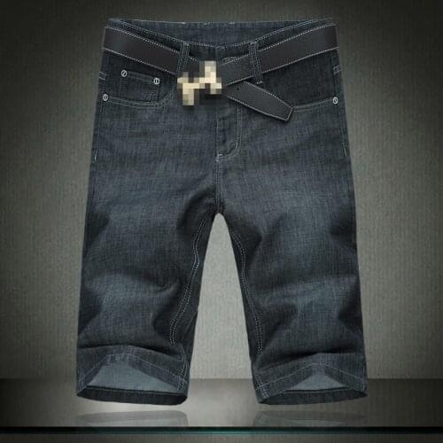 Summer Black Men 2020 Jean Oversized 54 56 Fashion Solid Mens Stretch Short Jeans Casual Elastic Cotton Denim Shorts Pants 1378