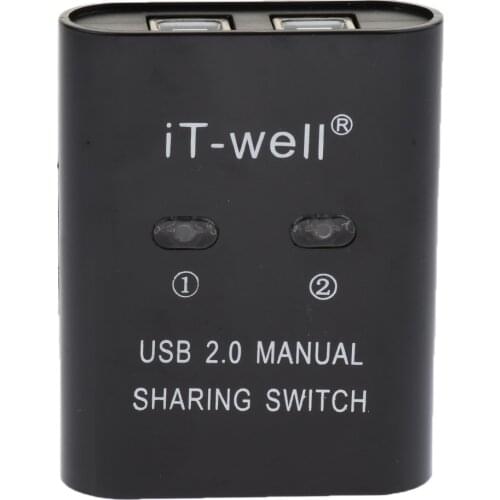 Lovoski USB 2.0 Manual Sharing Switch 2 Ports HUB For PC Scanner Printer