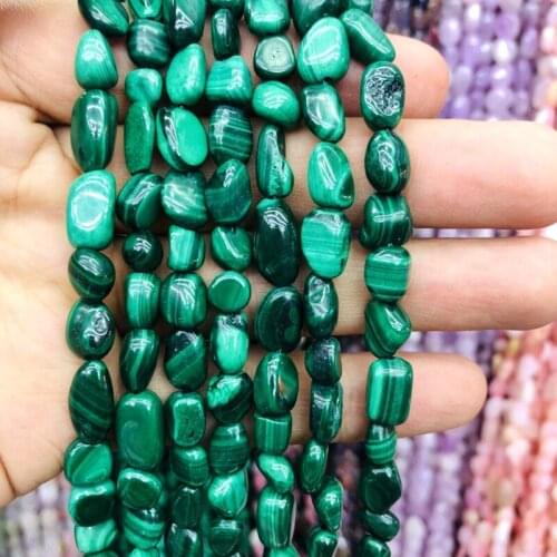 Wholesale 3strings of 15.5" Natural Malachite Beads 6-8mm nugget stone loose chip beads for jewelry making