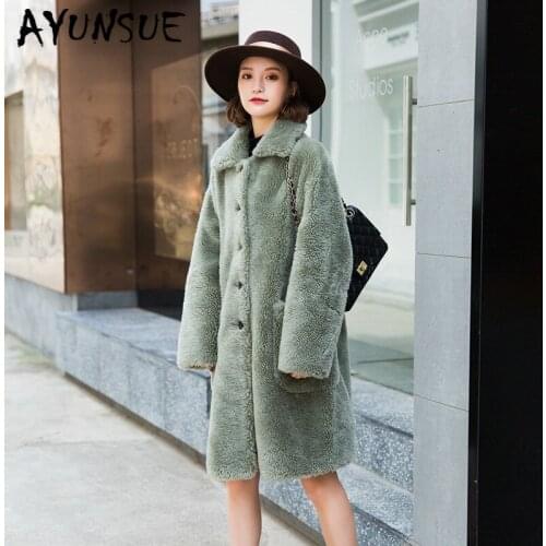 Autumn Winter Coat Women Clothes 2020 Sheep Shearing Real Fur Coat 100% Wool Jacket Women Korean Fashion Fur Tops A19Y080 YY2004