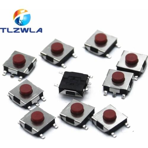 100PCS Flat Red SMD 5Pin 6x6 Tact Push Button Switch 6*6*3.1MM Micro switch 6x6x3.1mm