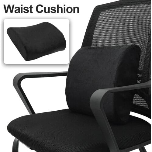 Car Seat Cushion Waist Back Support Cushion RV Camper Bus Van SUV Memory Foam Orthopedic Coccyx Pain Relief Chair Pad Black Net