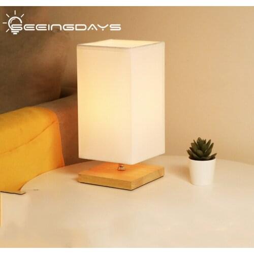 SeeingDays Rectangular Wooden Desk Lamp Japanese Nordic Minimalist Led Table Lamp For Bedroom Bedside Lamp Night Lamp