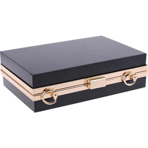 Rectangle Metal Frame Box Purses Handles for DIY Handbags Evening Bag Clutch Accessories M2EB