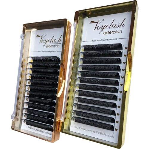 Lash All size 3D Silk Eyelash Extensions Individual False Mink Lashes C/D Curl False eyelashes,Russian volume