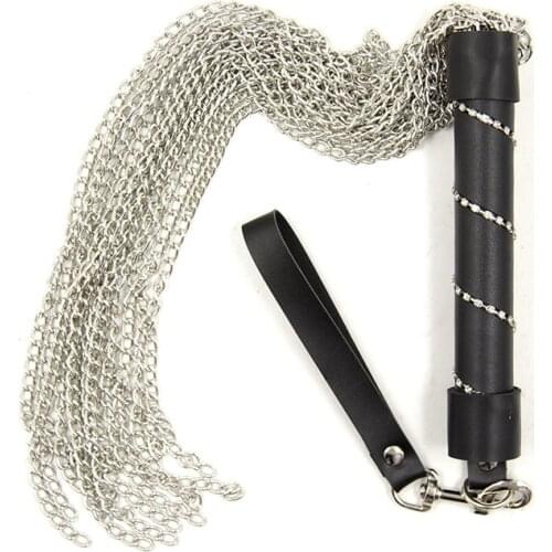 Adult Game BDSM Fetish Metal Chain Sex Whip Spanking Paddle Flogger Sex Toys For Couples Sex Product XN0137