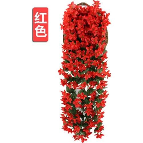 Wedding decor Hanging Artificial Flowers Violet Wall Wisteria Basket Hanging Garland Vine Flowers Fake Silk Orchid