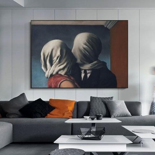 Surrealism Canvas Art Poster Rene Magritte The Lover Canvas Paintings on The Wall Art Posters and Prints for Home Wall Decor