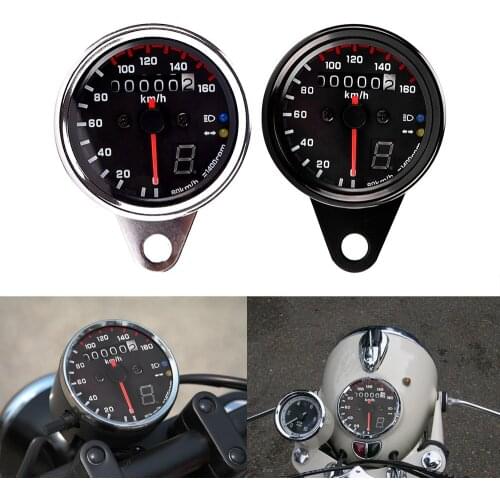 12V Motorcycle Speedometer Tachometer Gauge w/ LED Backlight Universal For Moto