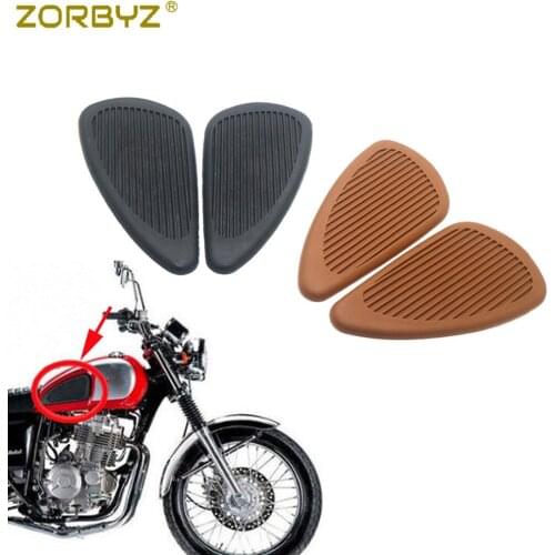ZORBYZ Universal Retro Motorcycle Cafe Racer Gas Fuel Tank Rubber Sticker Protector Sheath Knee Tank Pad Grip Decal