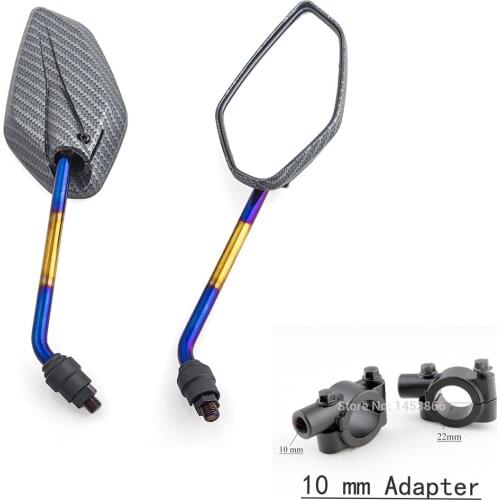 Universal Motorcycle Rear View Mirror 10mm with Handle Bar Mount Clamp For Cruiser For Suzuki Honda Victory Scooter E-Bike