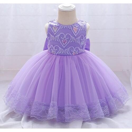 Flower Girls Evening Party Dress For Girls Lace Purple Princess Kids Dresses For Girls Wedding Dress Winter Children Costume