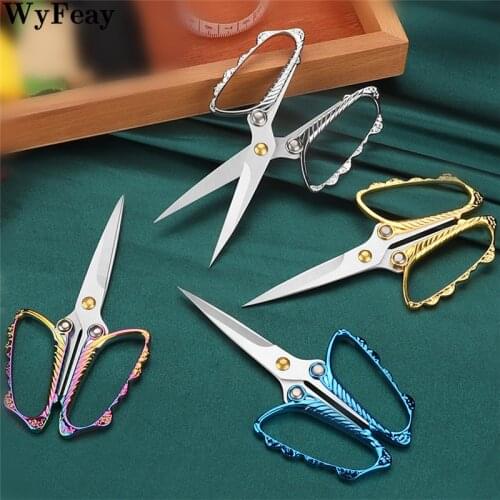 Retro Stainless Steel Sewing Cross-stitch Vintage Scissors Fabric Cutter Embroidery Tailor DIY Thread Scissor Needlework Shears