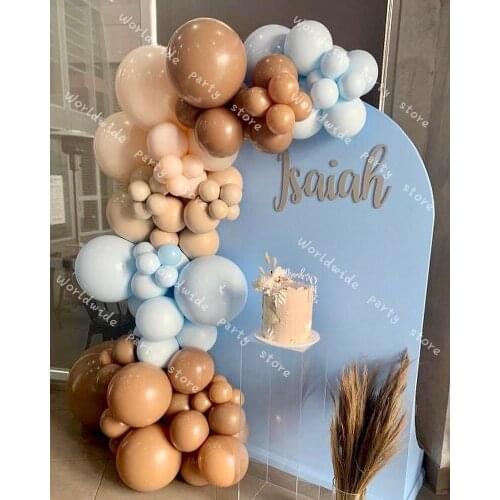 Balloons Garland Arch KIT Macaron Blue Latex Retro Coffee Skin DIY Globos Birthday Wedding Baby Shower Anniversary Party Decor