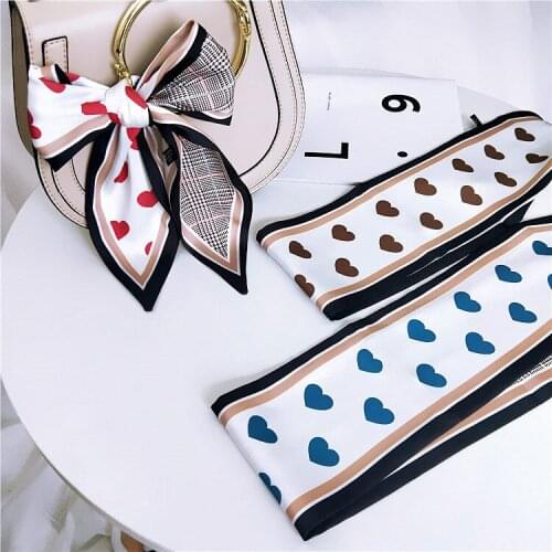 Love sharp corner scarf scarves women spring and summer versatile ribbon wrist bag with Korean Scarf Hair Band