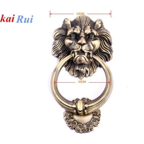 1pcs12cm Large Antique Lion Doorknocker Door Knocker Lionhead Doorknockers Lions Home Decor wooden door knocker
