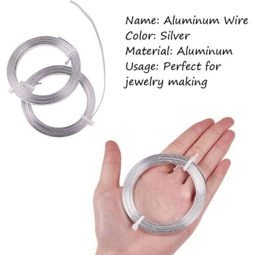 5 Roll Silver Flat Aluminum Wire Bendable Gem Beads Metal Wrap Craft Flexible Metal Wire Bezel Sculpting Jewelry Making