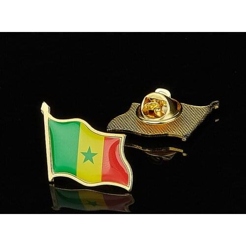 African Country The Republic of Senegal Gold Plated Collar Bar Flag Lapel Pins Shirt Tie Necktie Clip Clasp Stick Brooch