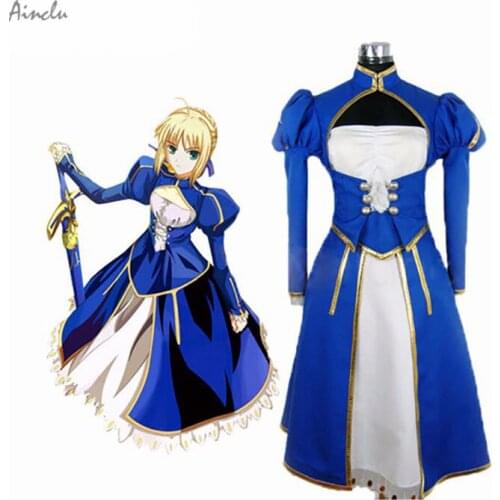 Ainclu Customize for adults and kids Free Shipping New Fashion Fate Stay Night Saber Cosplay Brand Costumes