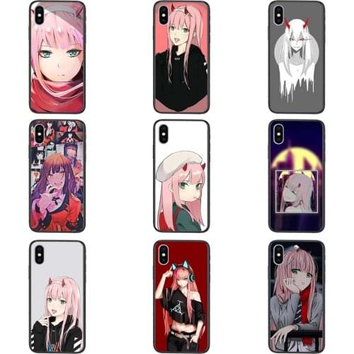 Dois Querida Na Franxx Anime Zero Two For Juniors For iPhone 11 12 Pro Mini XS Max X 8 7 6s Plus 5 SE 11 12 XR SE 2020 Black