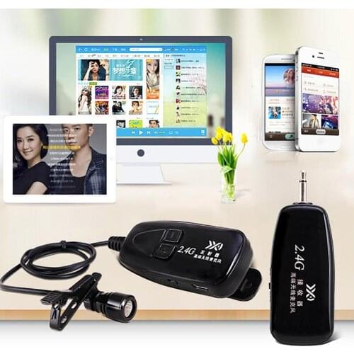 2.4G Wireless Microphone Automatch Condenser Headset with Metal Collar Clip Mic микрофон