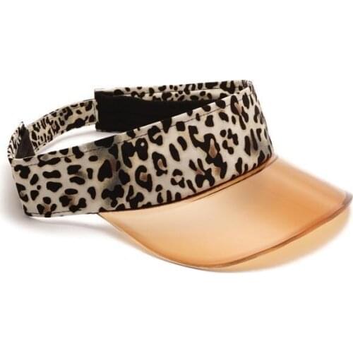 Summer Cotton Leopard Sun Hats Holiday Beach Sports Empty Top Baseball Caps Men Women Outdoor Travel Transparent Leisure Caps