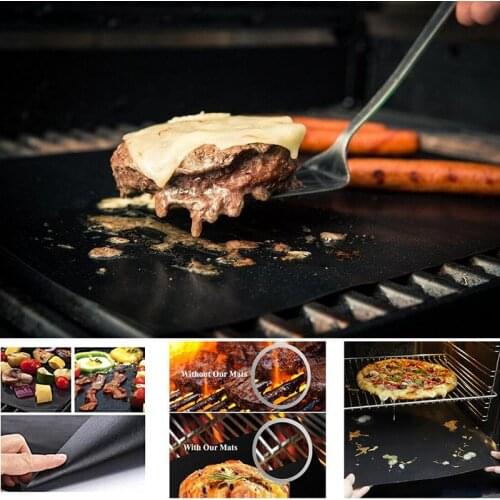 Smokless BBQ Grill Mat Easily Cleaned Non-stick Barbecue Grill Mat Kitchen BBQ Accessories High Temperature Resistance