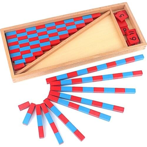 Baby Toy Small Numerical Rods Montessori Mathematics 1-25CM Red & Blue Rods Math Toy Learning & Education Classic Wood Kids Toys